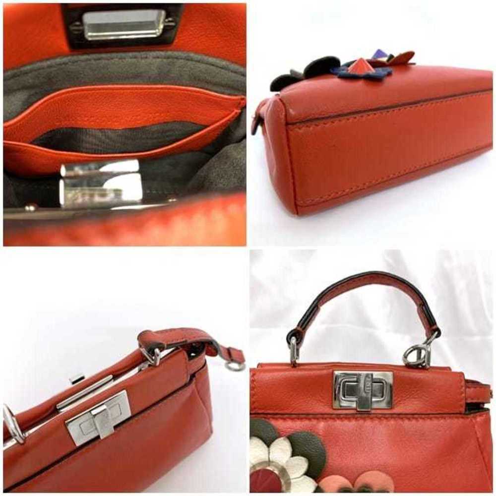 FENDI Red Leather Peekaboo Shoulder Bag - Picture 9 of 11